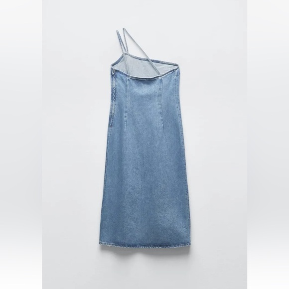 Zara Asymmetric Denim Dress NWT - Picture 6 of 7